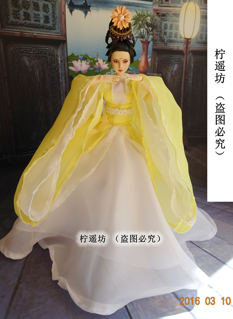 包邮 古代可儿娃娃贵妃服 衣服 古装仙子服-0bitsu娃娃-多层全纱