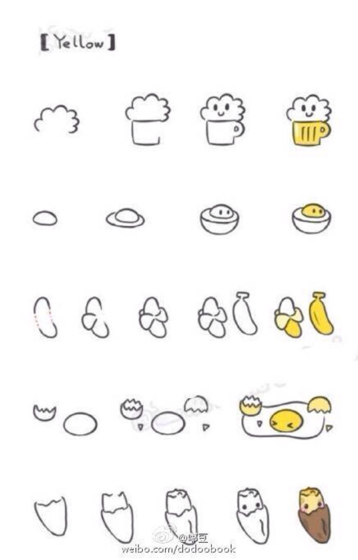 卡哇伊美食手帐贴图 简笔画