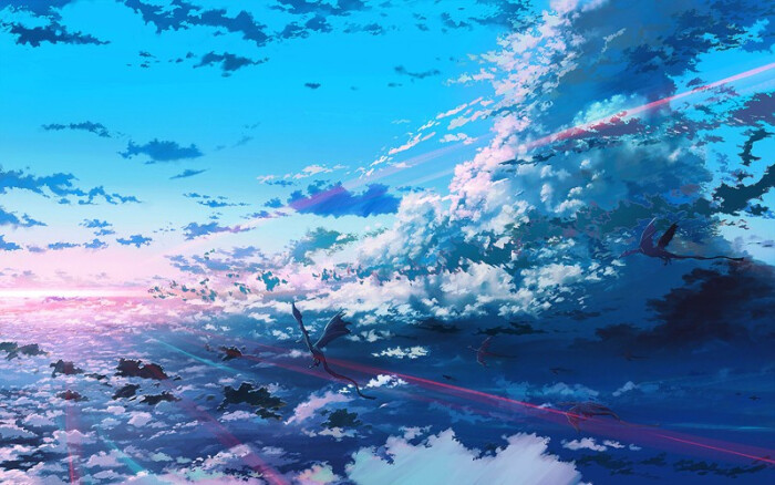 动漫壁纸·蓝色·风景海·天空