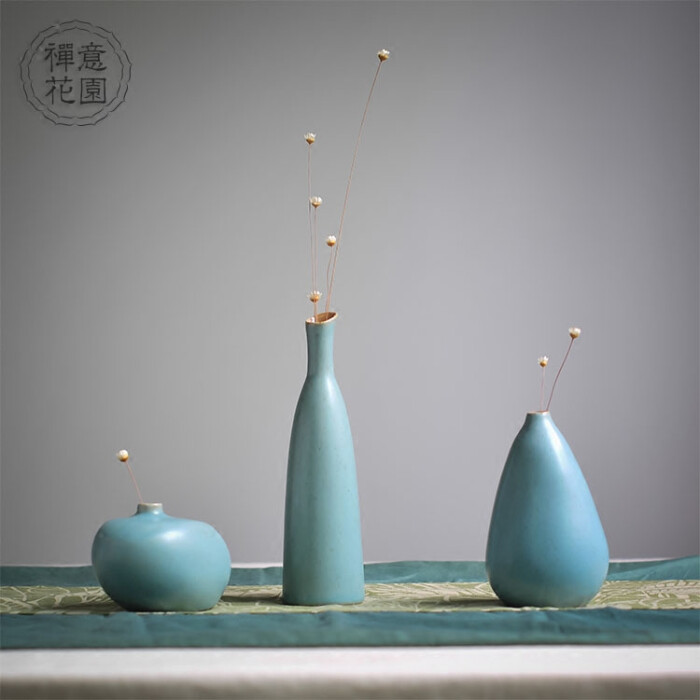 道日式花器,禅意复古简约粗陶手工陶瓷小花瓶,客厅摆件插花.