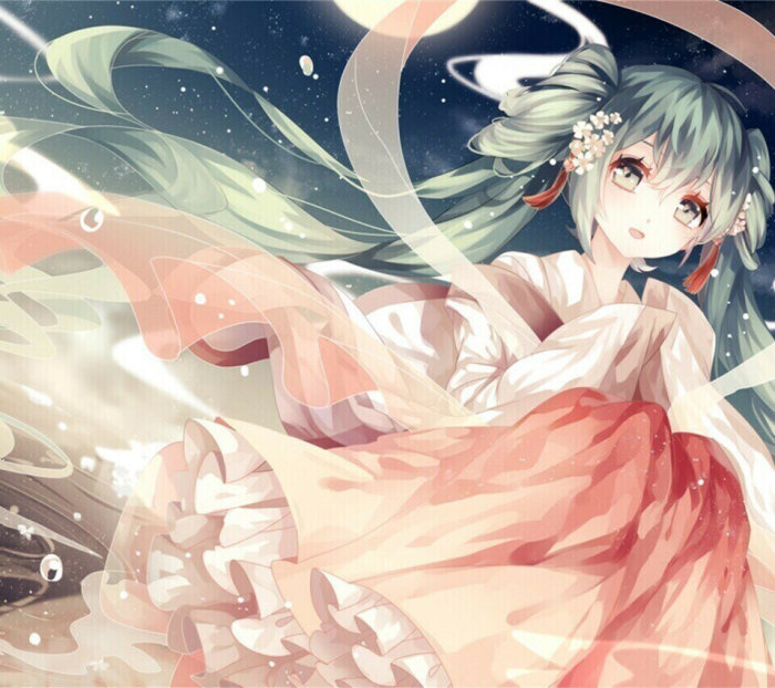 壁纸 二次元 少女 唯美 初音未来 虚拟歌姬 …-堆糖