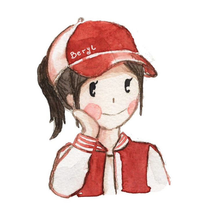 棒球服女孩,我在帽子上加了logo哦!-堆糖,美好生