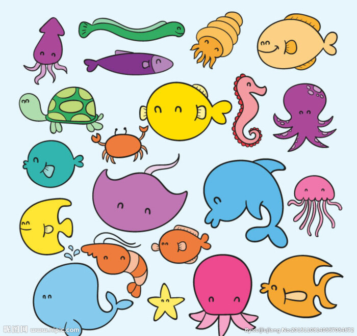 卡通海洋生物
