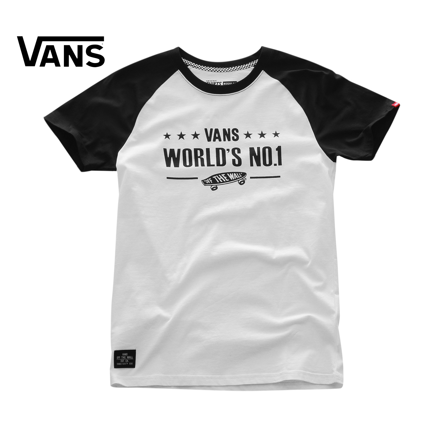 vans范斯夏季白色黑色男款短袖t恤|vn0a2tqnyb2