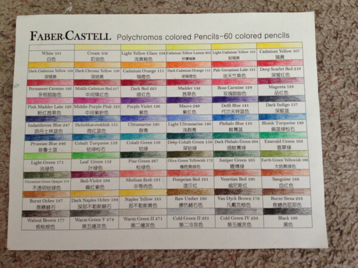 faber-castell polychromos 60 colour pencils-辉柏嘉60色油性彩铅