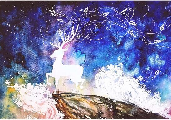 二次元 插画 手绘 风景图 梦幻
