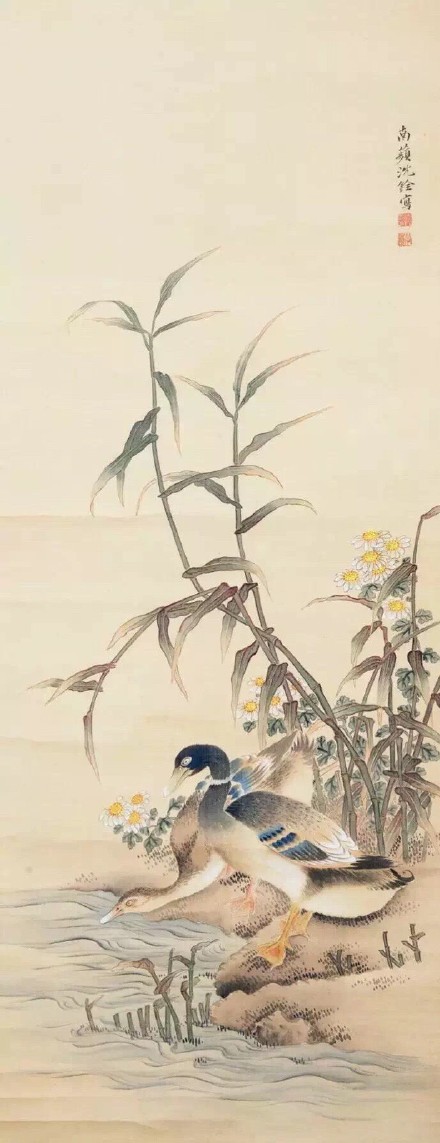 他的画远师南宋,近承明代著名花鸟画家林良,吕纪之技法