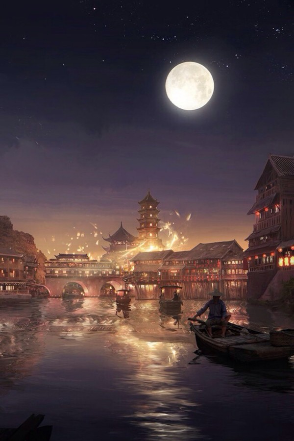 中国风 二次元,插画,风景,人物,森系,手绘,水彩,涂鸦,星空,唯美,意境