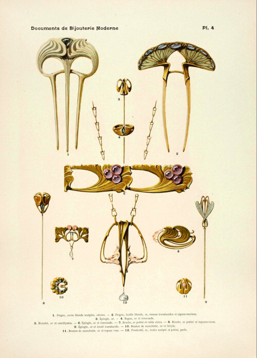 1900年代法国新艺术运动先驱 paul follot的珠宝首饰设计图鉴.