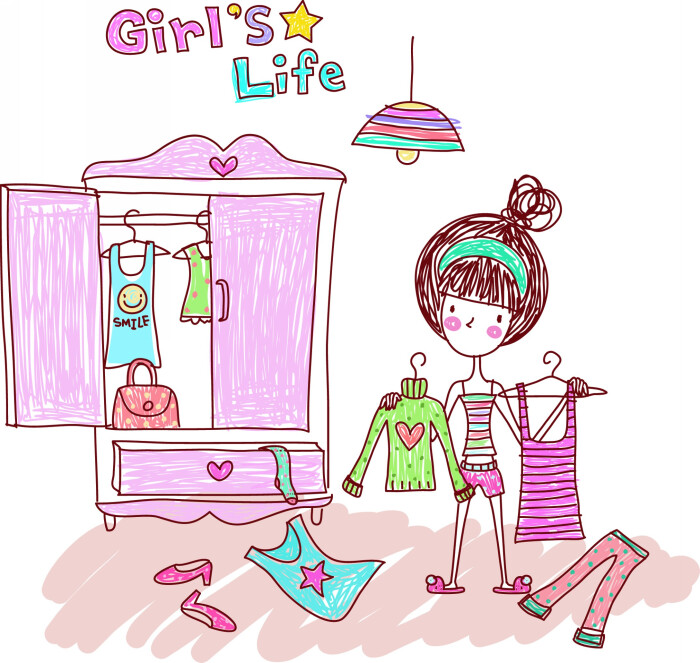 女孩的生活 girl"s life 图02 购物 衣服 衣橱 整理 服装
