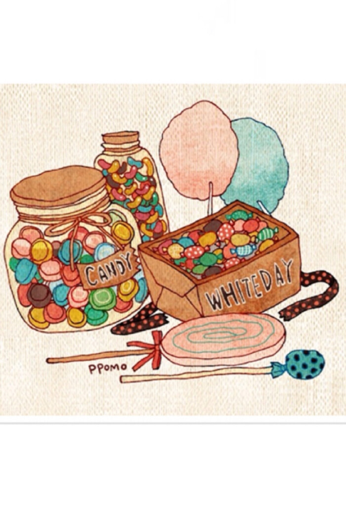 简约,手绘,少女,零食,美食平铺,壁纸,各名类素材,清新,插画