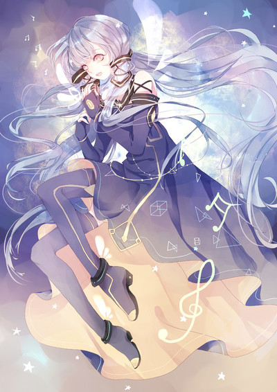【侵删】#星辰#插画#板绘#同人#二次元#唯美#少女#蓝色调#壁纸#意境