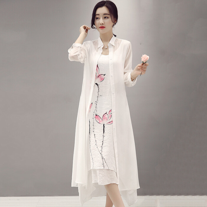 中国民族风女装棉麻连衣裙夏中长款显瘦复古亚