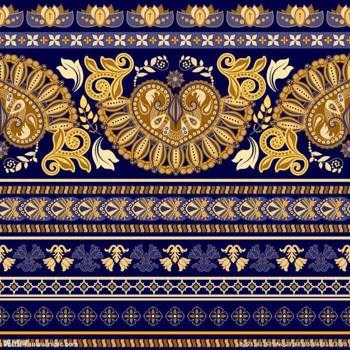 古典花纹图案 古典装饰花纹 蓝色复古纹样 少数民族装饰 少数民族图案