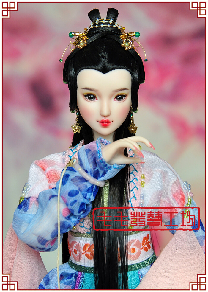 1/6娃娃古装发型059——豆蔻;模特:ob,obitsu