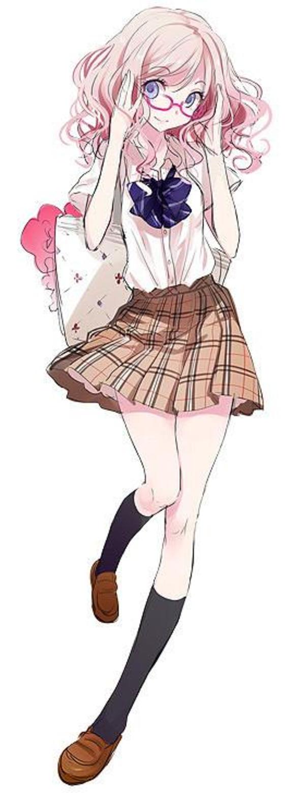 动漫 二次元 卡通 女孩 全身 图 插画 学生服 水手服 少女 开朗 活泼