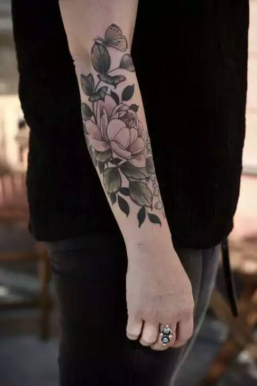 花卉纹身.手臂纹身.小臂纹身.