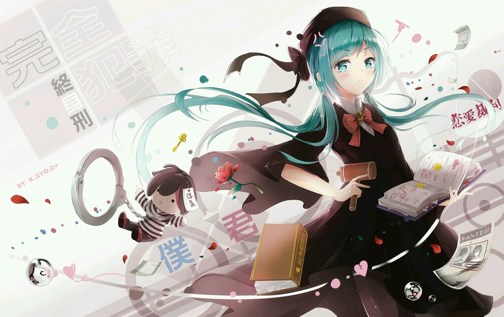 71沐湷搬运71二次元 插画 初音未来miku 恋爱裁判 少女 p站作者