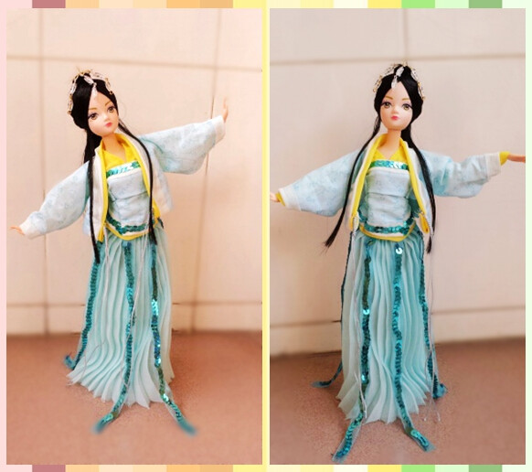 【慧芸纯手工作品048】6分芭比可儿娃娃衣服套装-古装汉服舞台装