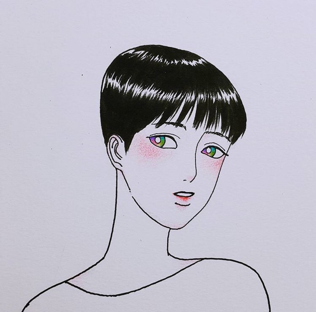 女/头像/手绘/插画/韩国/ins自截