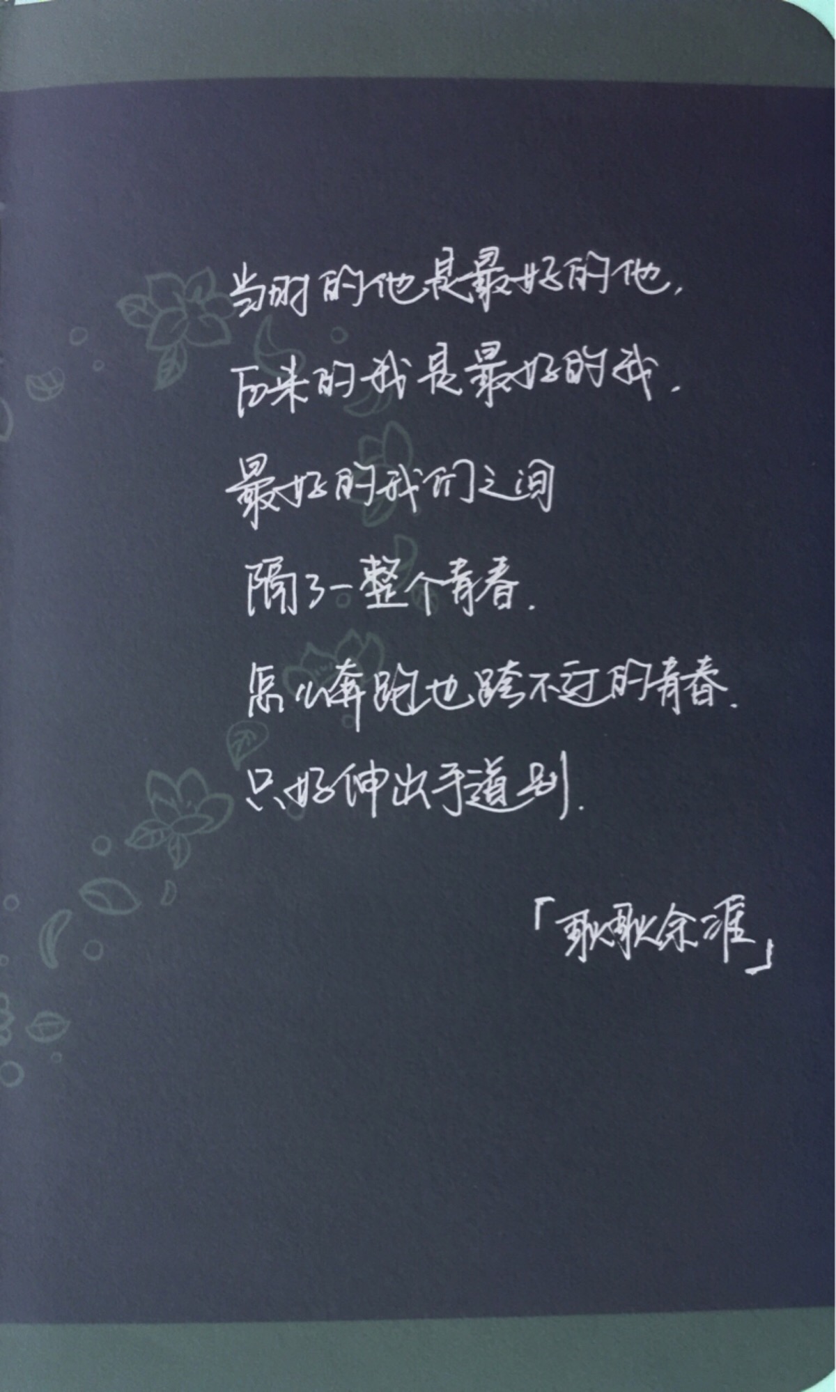 文字# #手写# #最好的我们# #耿耿余淮