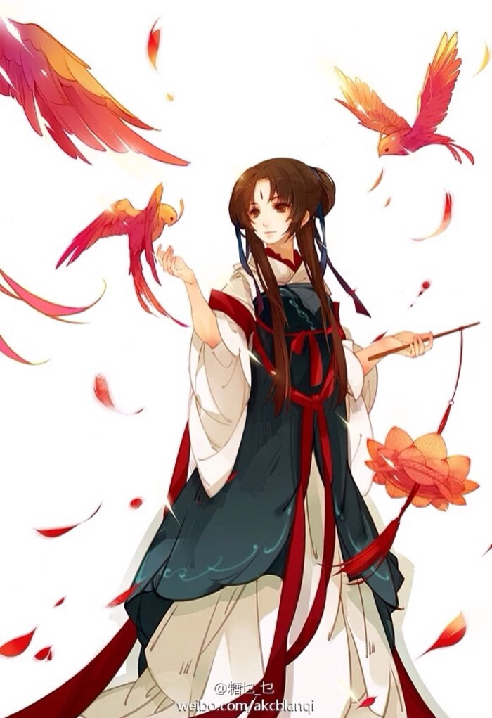 对襟齐胸襦裙 古风手绘
