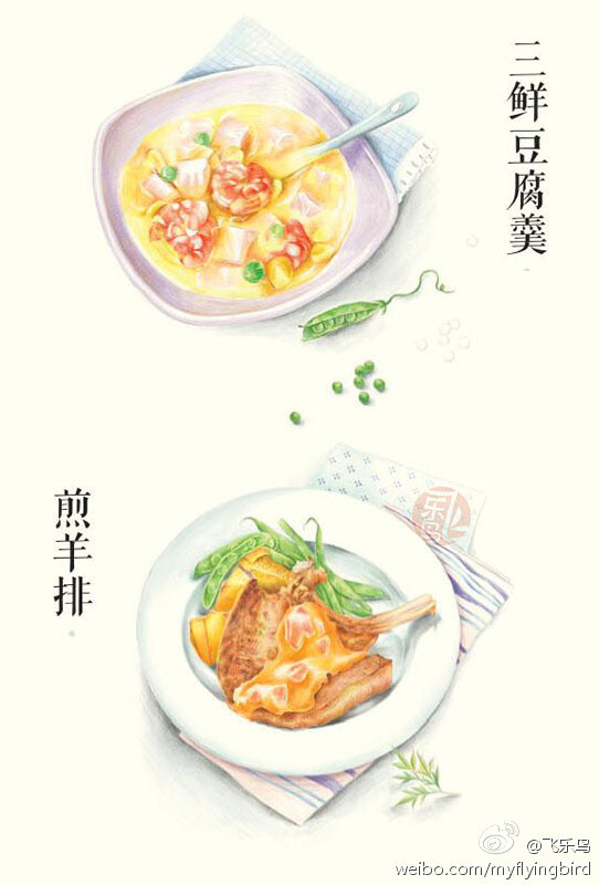 飞乐鸟作品#美食绘