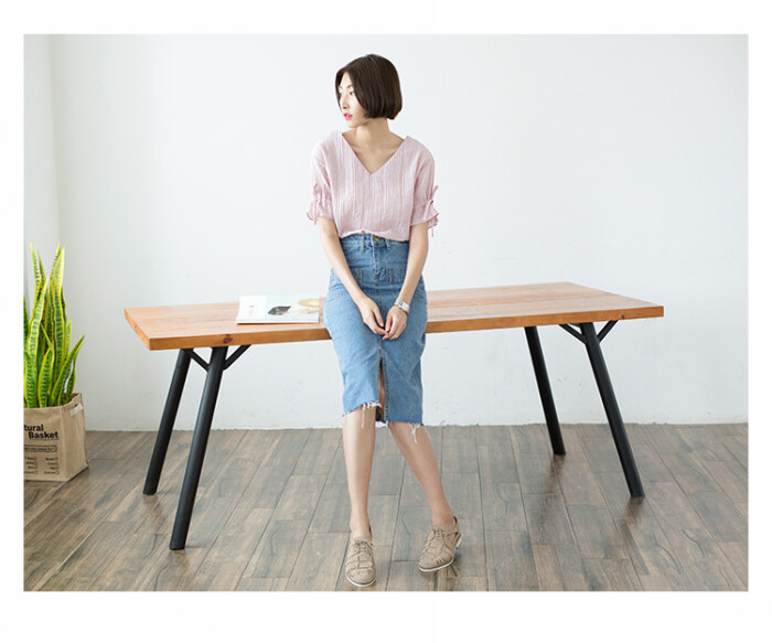 2016夏装新款韩版中长款半身裙牛仔包裙纽扣
