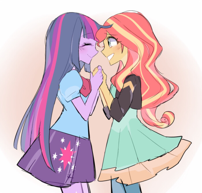 同人 闪烁组 sunset shimmer&twillight sparkle 余晖烁烁&暮光闪闪