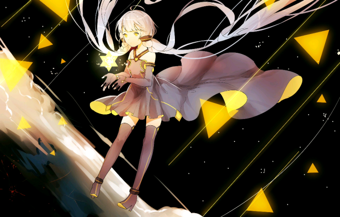 vocaloid 星尘 虚拟歌姬 v家 梦幻 萌 可爱 少女 插画 壁纸 二次元