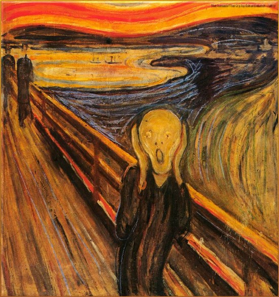 《the scream(呐喊)》,本作品共有四个版本,分别是藏于奥斯陆蒙克博物