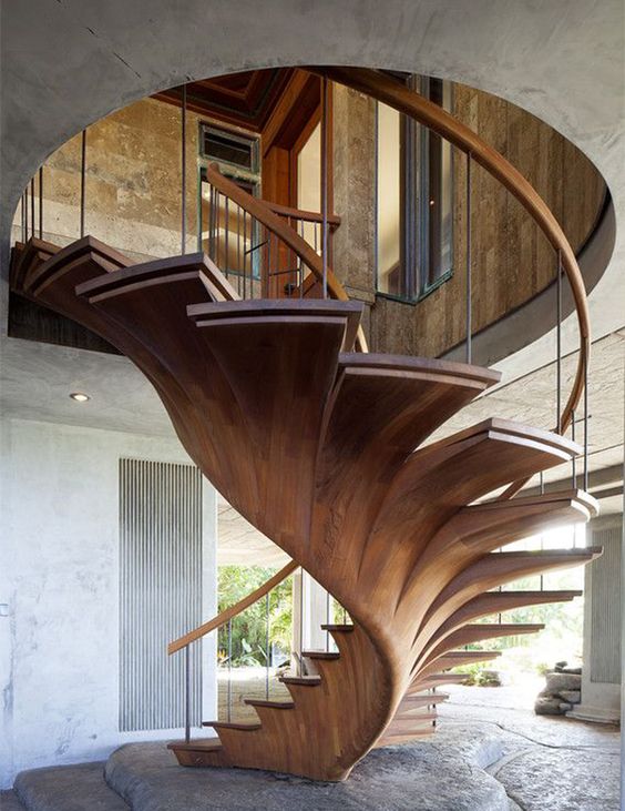 楼梯设计 家居设计 loft 复古现代美学 旋转 几何 楼梯收藏 收纳空间
