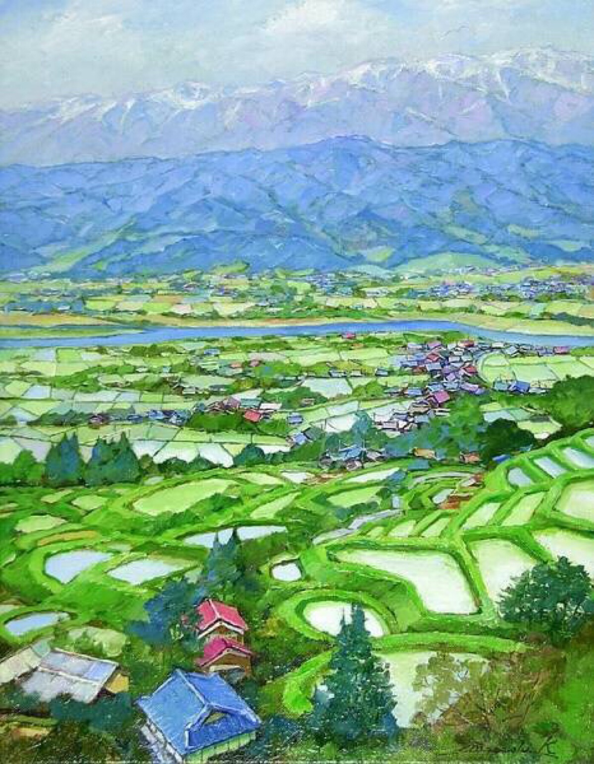场景,乡间,油画水粉画彩铅,临摹,神田雅志