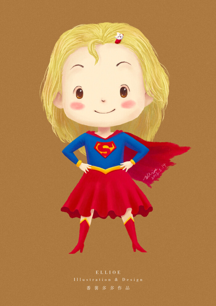 super girl 超能女孩 系列插画 女超人