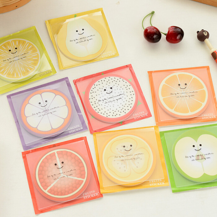 安安家 创意韩国文具 可爱水果造型便利贴 n次贴 便签本 留言条