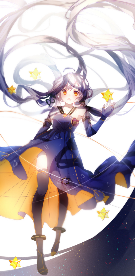 『沫沫』动漫原创 插画手绘 二次元 少女 唯美 萌 星辰 vocaloid 虚拟