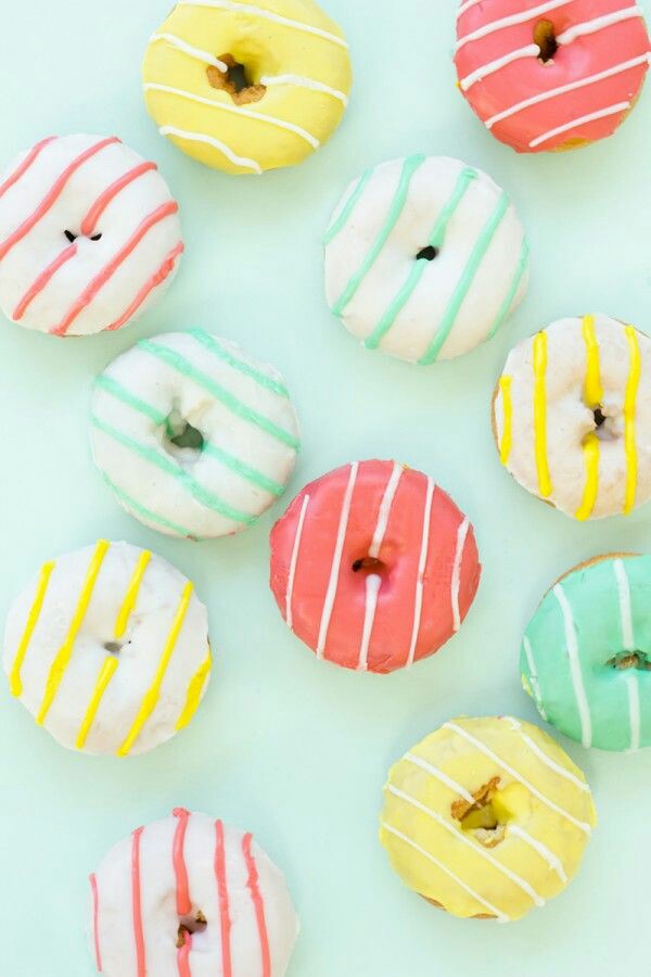 马卡龙色系甜甜圈,少女心萌翻donuts