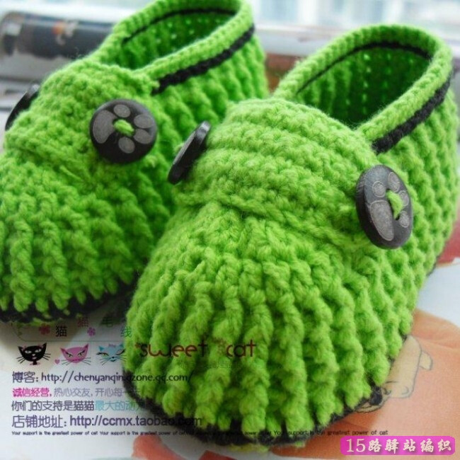 钩可爱带扣子的宝宝鞋编织视频|钩针编织详细