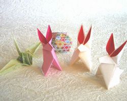 可爱的小纸兔子简单折纸 兔子折纸大全图解