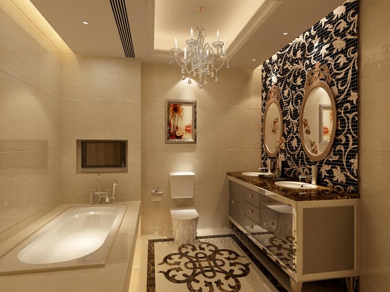 国泰别墅欧式风三室两厅欧式卫生间装修效果图设计欣赏