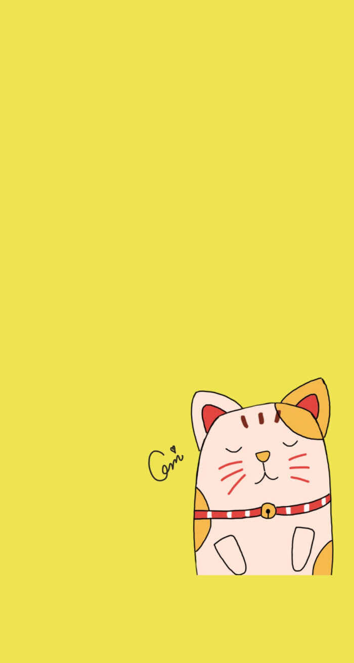原创iphone壁纸套图.背景,插图,可爱,招财猫.