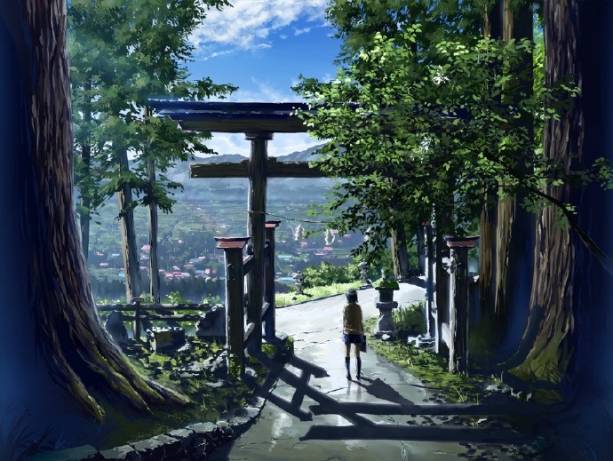日系插画里的夏日场景,二次元的世界真的太美了!【cr:bocuden】