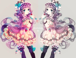 彩铅 动漫 双生花