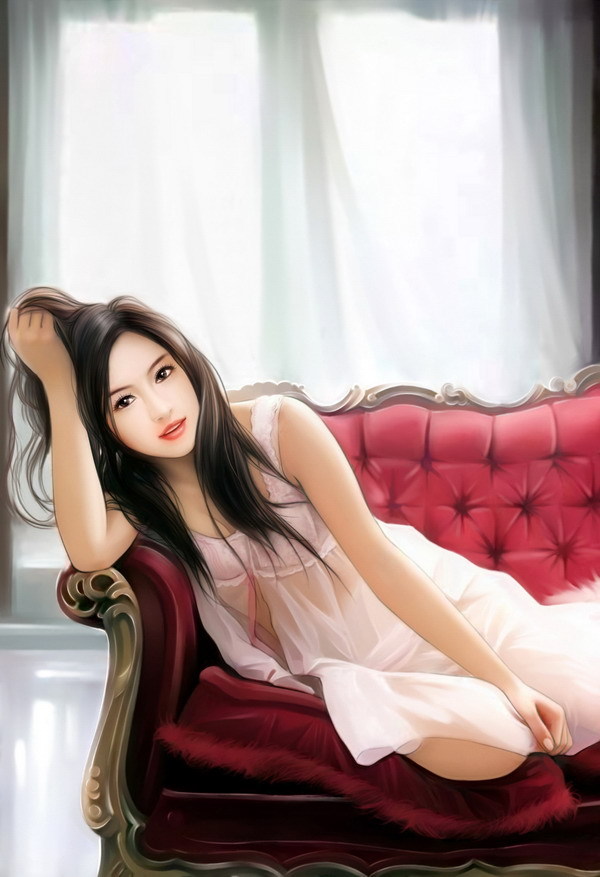 手绘现代美女