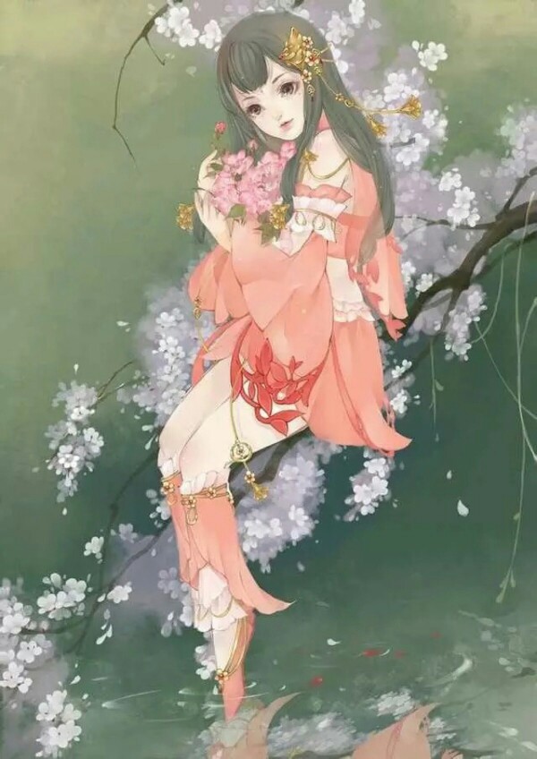 壁纸 同人 古装 美人 手绘 鼠绘 厚涂 唯美 水墨 中国风 橙光 二次元