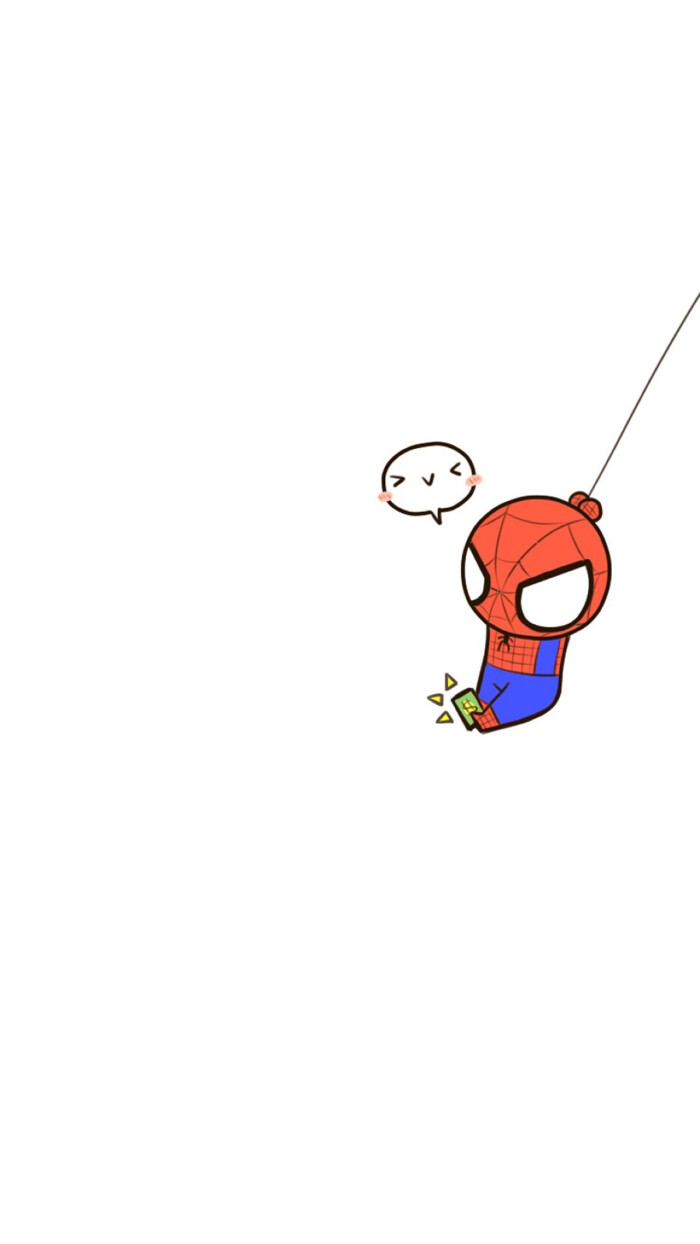 漫威 美国队长3 蜘蛛侠 可爱卡通插画 高清手机壁纸