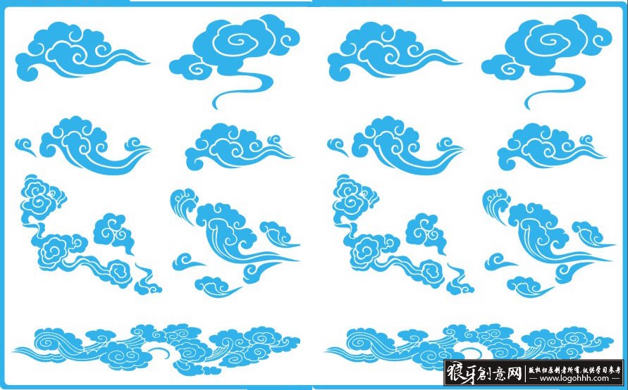 背景素材 中国风祥云矢量图cdr 古典祥云花纹图案 传统祥云底纹 祥云