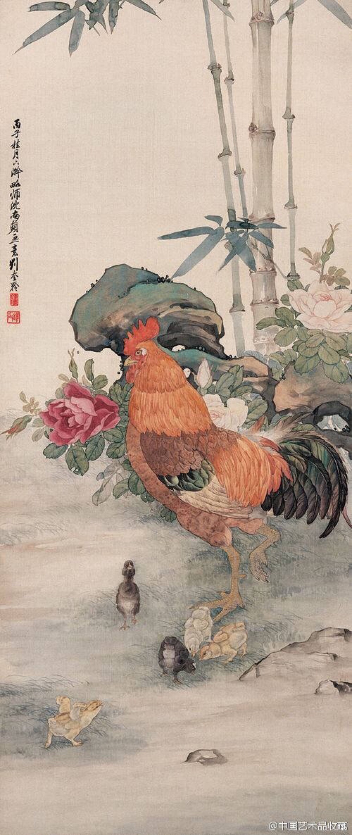 京津画派#【 刘奎龄 《鸡》 】刘奎龄的动物画作品,不仅品种众多