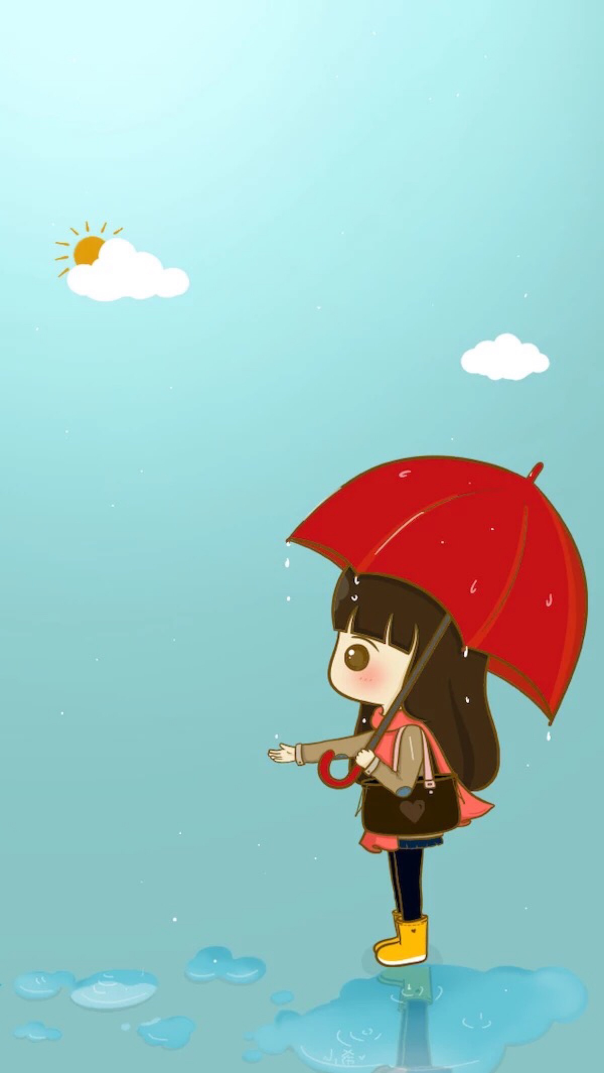小希q版"下雨天#卡通动漫&手机壁纸""