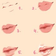 #SAI资源库# 动漫的小嘴唇绘画参考,喜欢的…